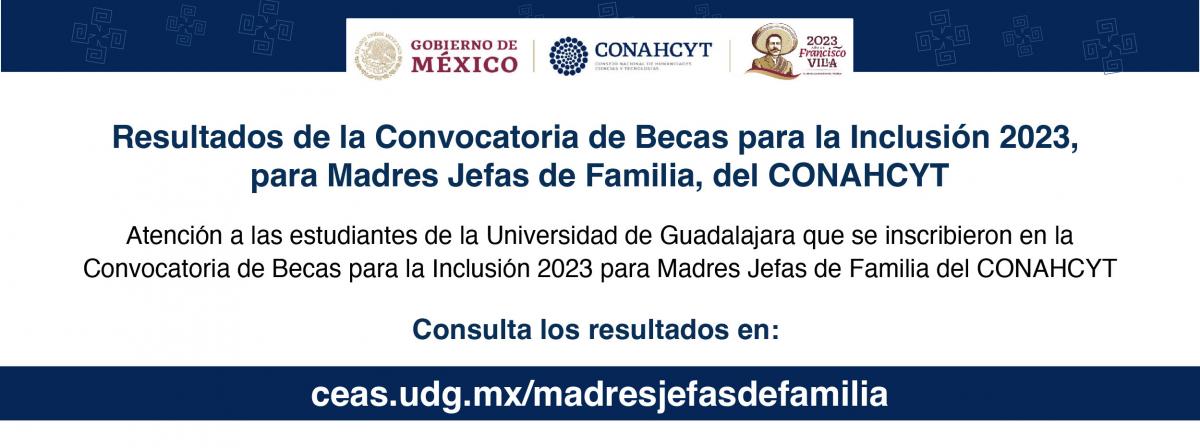 Resultados Convocatoria de Becas para la Inclusión 2023, para Madres Jefas de Familia, del CONAHCYT